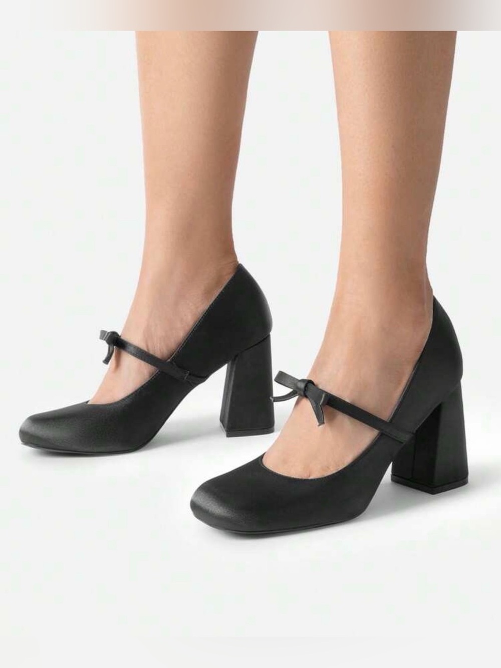 Dream Pairs Black Mary Jane Block Heel Pumps